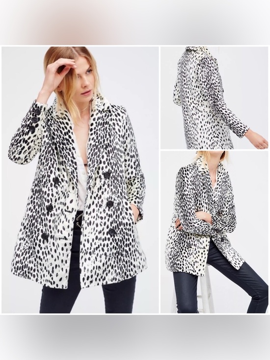 Free People Jackets & Blazers - Dalmatian Print Double Breasted Jacket